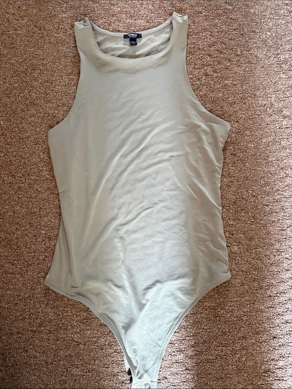 Express Light Sage Green High Neck Bodysuit